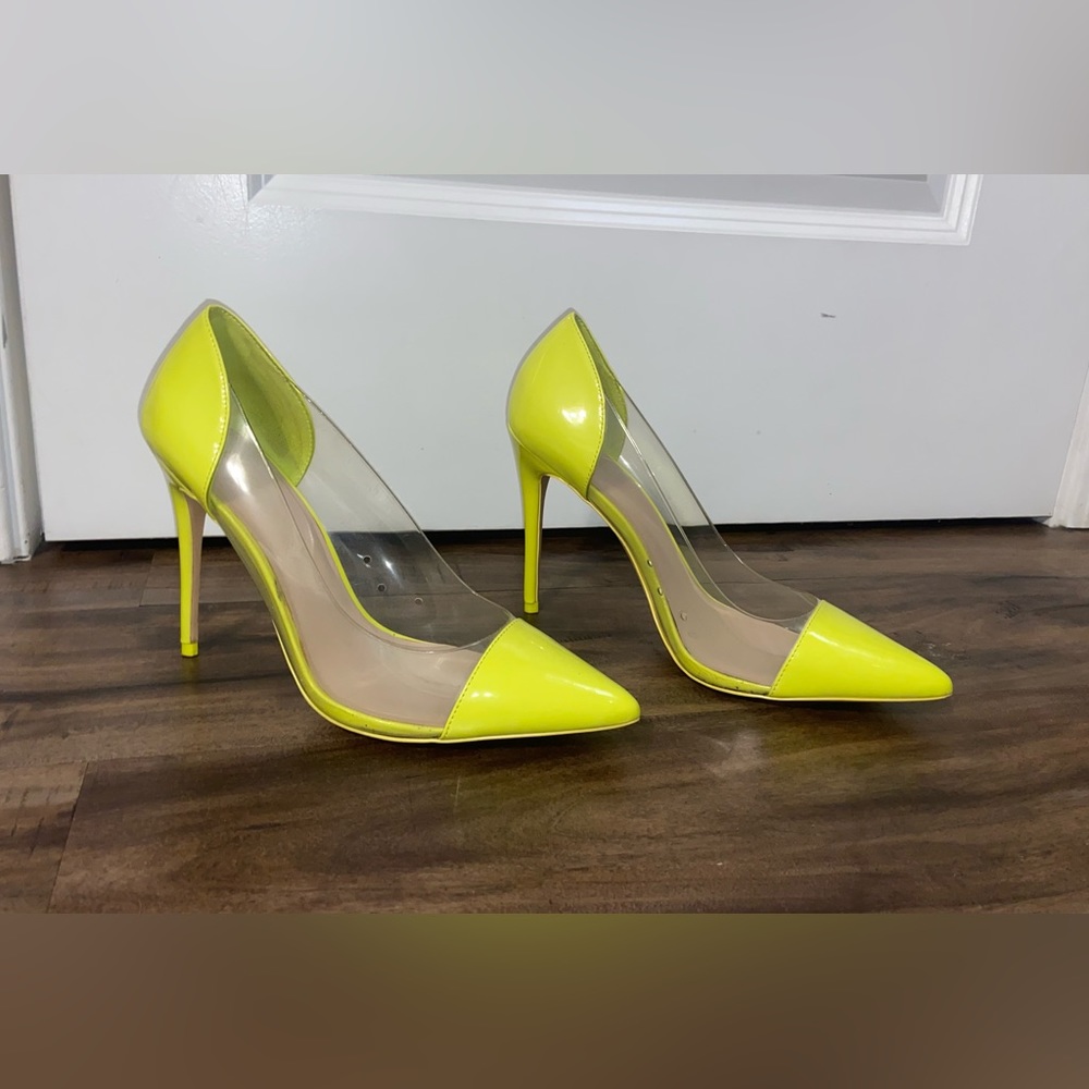 ALDO Yellow/Plastic Pointed Heels